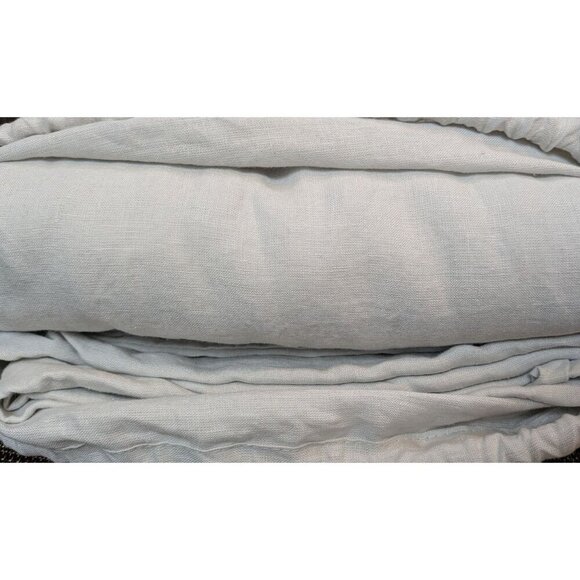 Quince European 100% Linen Duvet Cover 3PC Set Light Grey King/Cal King -NEW - Picture 3 of 8